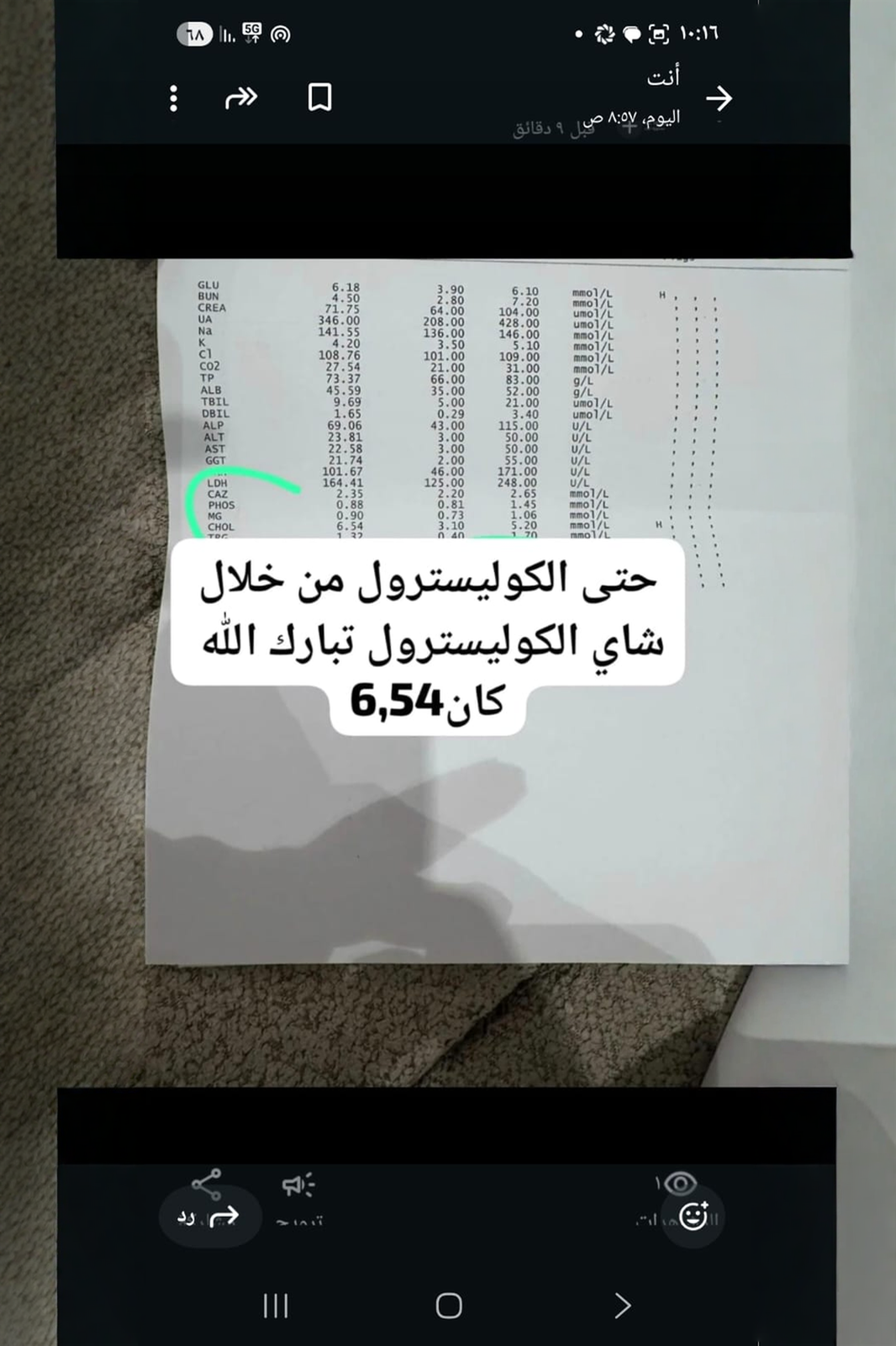 تركيبة شاي الكوليسترول