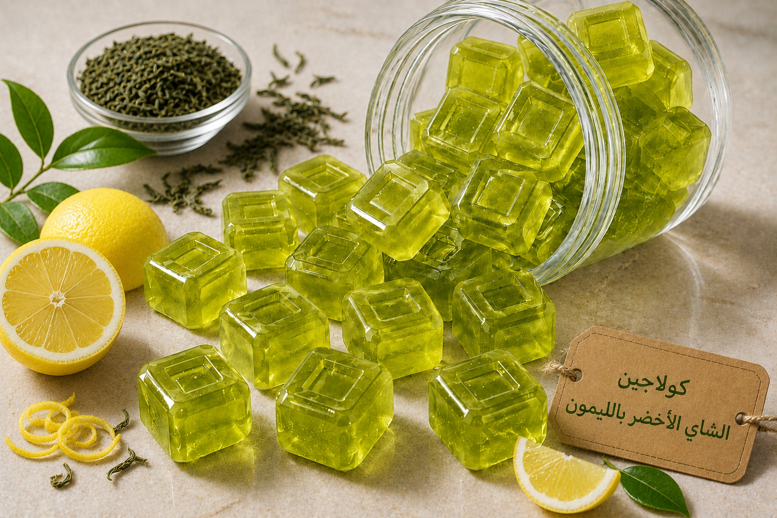 الشاي الأخضر بالليمون