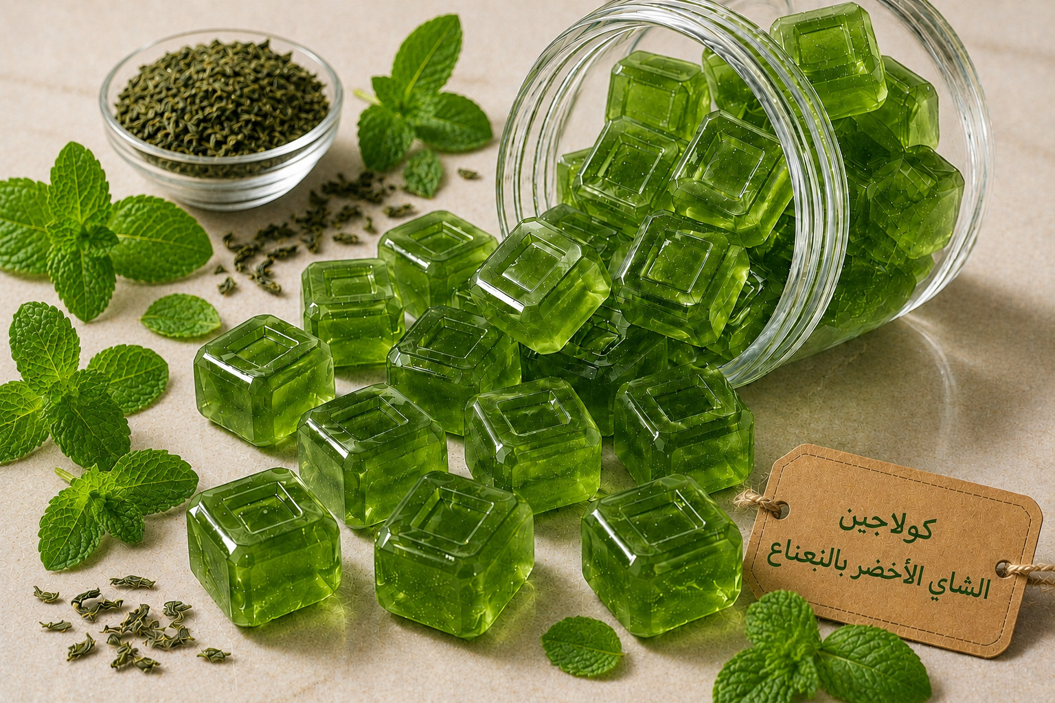 الشاي الأخضر بالنعناع
